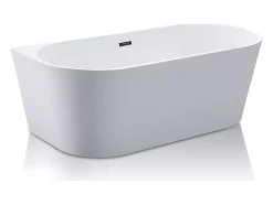 Vente-unique Baignoire semi îlot - 255L - 180 x 75 x 58 cm - Blanche - Acrylique - DIVINA* Baignoire Îlot