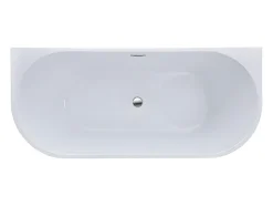 Vente-unique Baignoire semi îlot - 255L - 180 x 75 x 58 cm - Blanche - Acrylique - DIVINA* Baignoire Îlot