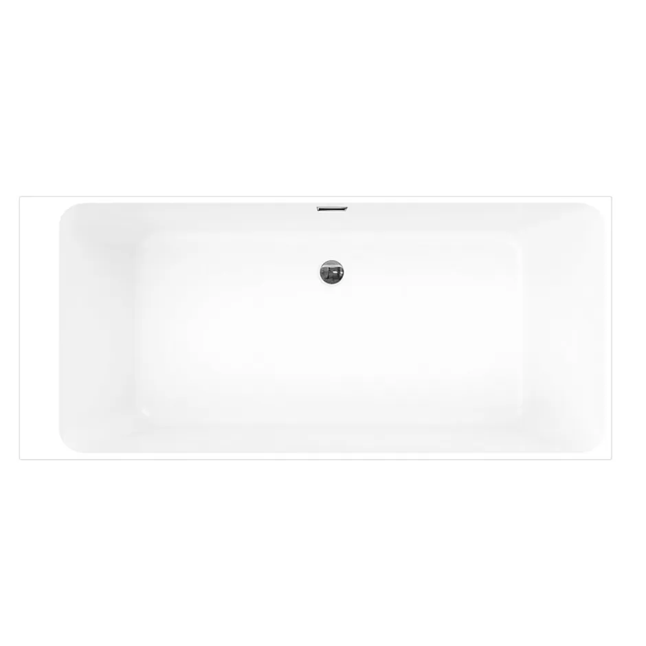 GoodHome Baignoire semi îlot 180x80 cm Bakor blanc