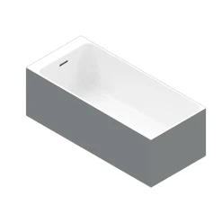 GoodHome Baignoire semi îlot 160x75 cm Bakor gris