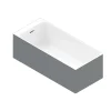 GoodHome Baignoire semi îlot 170x75 cm Bakor gris