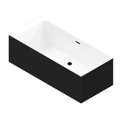 GoodHome Baignoire semi îlot 180x80 cm Bakor noir* Baignoire Îlot