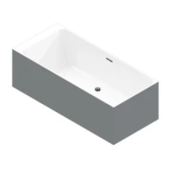 GoodHome Baignoire semi îlot 180x80 cm Bakor gris