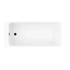 GoodHome Baignoire semi îlot 160x75 cm Bakor noir