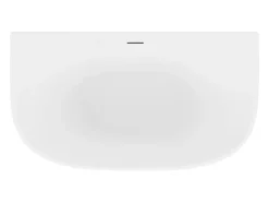 Vente-unique Baignoire semi-îlot blanche - 167 L - Acrylique - 130 x 72 x 58 cm - AMOSARI* Baignoire Îlot