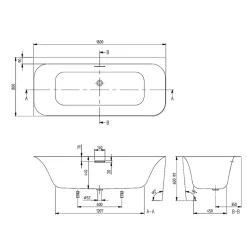 Villeroy & Boch Baignoire semi-îlot d'angle Loop & Friends version gauche avec bonde et trop-plein blanc