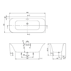 Villeroy & Boch Baignoire semi-îlot d'angle Loop & Friends version droite avec bonde et trop-plein blanc* Baignoire D'Angle