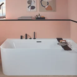 Villeroy & Boch Baignoire semi-îlot d'angle Loop & Friends version droite avec bonde et trop-plein blanc* Baignoire D'Angle
