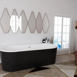 Planète Bain Baignoire semi-îlot design 170x87 cm effet texturé peau de crocodile - Acrylic Lucite - Savane
