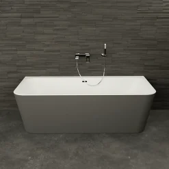 Spalina Baignoire semi-îlot murale Mint 160x75 cm, gris et blanc, by* Baignoire Îlot