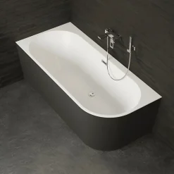 Spalina Baignoire semi-îlot murale CAPRI Noire Mate Gauche 170x76cm, by