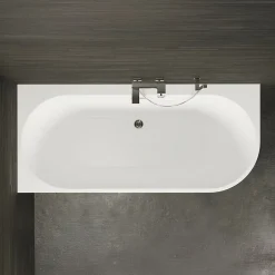 Spalina Baignoire semi-îlot murale CAPRI Noire Mate Gauche 170x76cm, by
