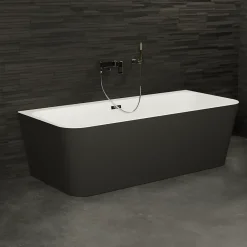 Spalina Baignoire semi-îlot murale Mint 170, noir mat, 170x81 cm, by* Baignoire Îlot