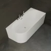 Spalina Baignoire semi-îlot murale CAPRI DROITE+Robinetterie Chromée L. 170 x l. 76 cm by* Baignoire Îlot