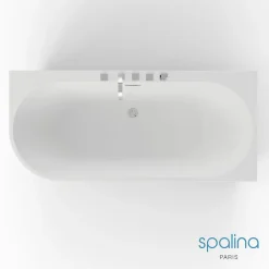 Spalina Baignoire semi-îlot murale CAPRI DROITE+Robinetterie Chromée L. 170 x l. 76 cm by* Baignoire Îlot