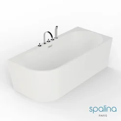 Spalina Baignoire semi-îlot murale CAPRI DROITE+Robinetterie Chromée L. 170 x l. 76 cm by* Baignoire Îlot