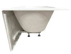Spalina Baignoire semi-îlot murale CAPRI 180 Gauche Noire L. 180 x l. 81 cm, by
