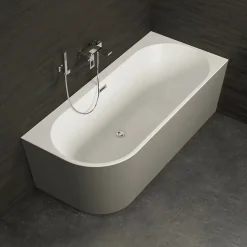 Spalina Baignoire semi-îlot murale Capri Grise Mate Droite, 170x76cm, by