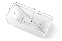 Spalina Baignoire semi-îlot murale Mint 160, blanc, 160x75 cm, by* Baignoire Îlot