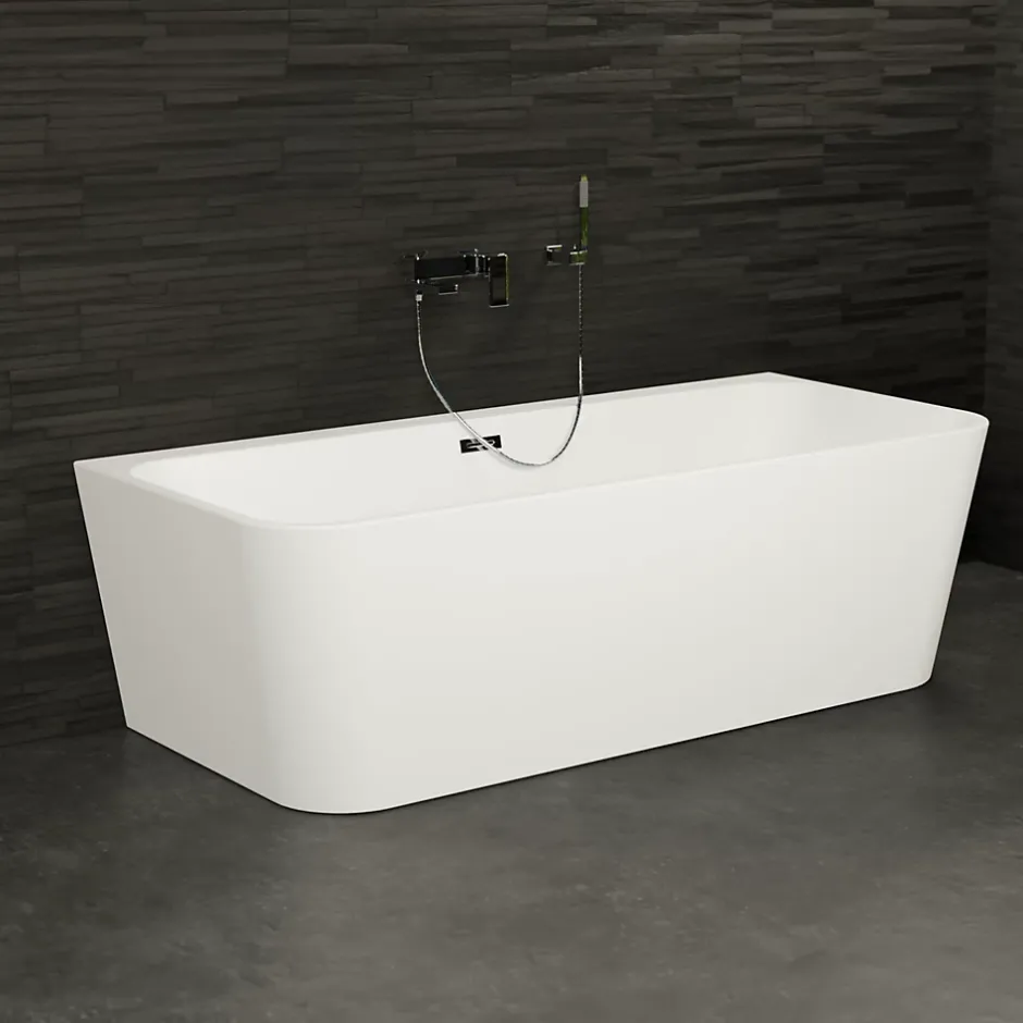 Spalina Baignoire semi-îlot murale Mint 180, blanc, 180x81 cm, by* Baignoire Îlot