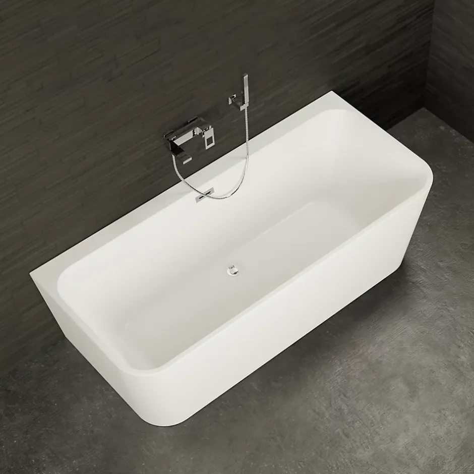 Spalina Baignoire semi-îlot murale Mint 180, blanc, 180x81 cm, by* Baignoire Îlot