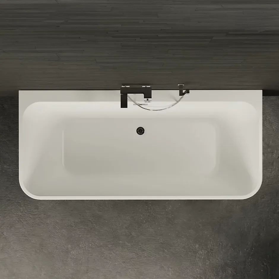 Spalina Baignoire semi-îlot murale Mint 180, blanc, 180x81 cm, by* Baignoire Îlot