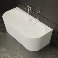 Spalina Baignoire semi-îlot murale Naos, blanc, 170x80 cm, by* Baignoire Îlot
