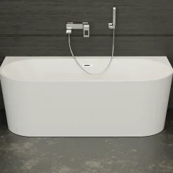 Spalina Baignoire semi-îlot murale Naos, blanc, 170x80 cm, by* Baignoire Îlot