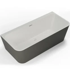Spalina Baignoire semi-îlot murale Mint 170, gris mat, 170x81 cm, by* Baignoire Îlot