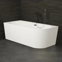 Spalina Baignoire semi-îlot murale CAPRI 160 Gauche L. 160 x l. 76 cm, by* Baignoire Îlot