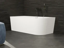 Spalina Baignoire semi-îlot murale CAPRI 160 Gauche L. 160 x l. 76 cm, by* Baignoire Îlot