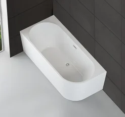 Spalina Baignoire semi-îlot murale CAPRI 160 Gauche L. 160 x l. 76 cm, by* Baignoire Îlot