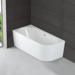 Spalina Baignoire semi-îlot murale CAPRI 160 Gauche L. 160 x l. 76 cm, by* Baignoire Îlot