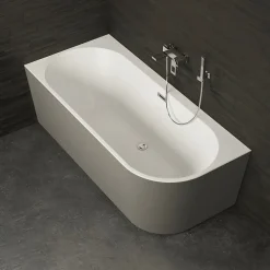 Spalina Baignoire semi-îlot murale Capri Grise Mate Gauche, 170x76cm, by