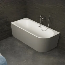 Spalina Baignoire semi-îlot murale Capri Grise Mate Gauche, 170x76cm, by
