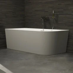 Spalina Baignoire semi-îlot murale Capri Grise Mate Gauche, 170x76cm, by