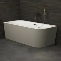Spalina Baignoire semi-îlot murale Capri Grise Mate Gauche, 170x76cm, by