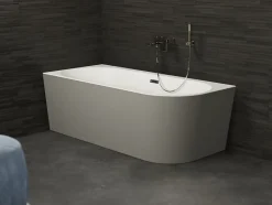 Spalina Baignoire semi-îlot murale Capri Grise Mate Gauche, 170x76cm, by