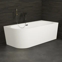 Spalina Baignoire semi-îlot murale CAPRI 160 Droite L. 160 x l. 76 cm, by* Baignoire Îlot