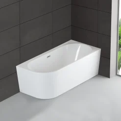 Spalina Baignoire semi-îlot murale CAPRI 160 Droite L. 160 x l. 76 cm, by* Baignoire Îlot