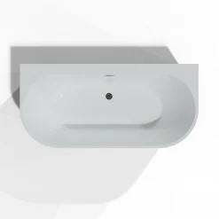 Spalina Baignoire semi-îlot murale Naos 170x80 cm, noir et blanc, By