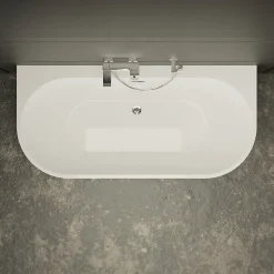 Spalina Baignoire semi-îlot murale Naos 170x80 cm, noir et blanc, By