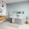 GoodHome Baignoire semi-îlot Nakina L. 170 cm x l. 75 cm gris* Baignoire Îlot