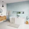 GoodHome Baignoire semi-îlot Nakina L. 170 cm x l. 75 cm blanc* Baignoire Îlot