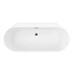 GoodHome Baignoire semi-îlot Nakina L. 170 cm x l. 75 cm blanc* Baignoire Îlot