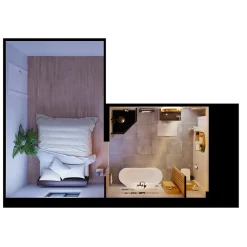 GoodHome Baignoire semi-îlot Nakina L. 170 cm x l. 75 cm blanc* Baignoire Îlot