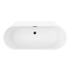GoodHome Baignoire semi-îlot Nakina L. 170 cm x l. 75 cm noir* Baignoire Îlot