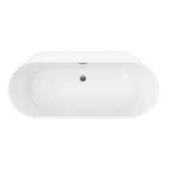 GoodHome Baignoire semi-îlot Nakina L. 160 cm x l. 75 cm gris