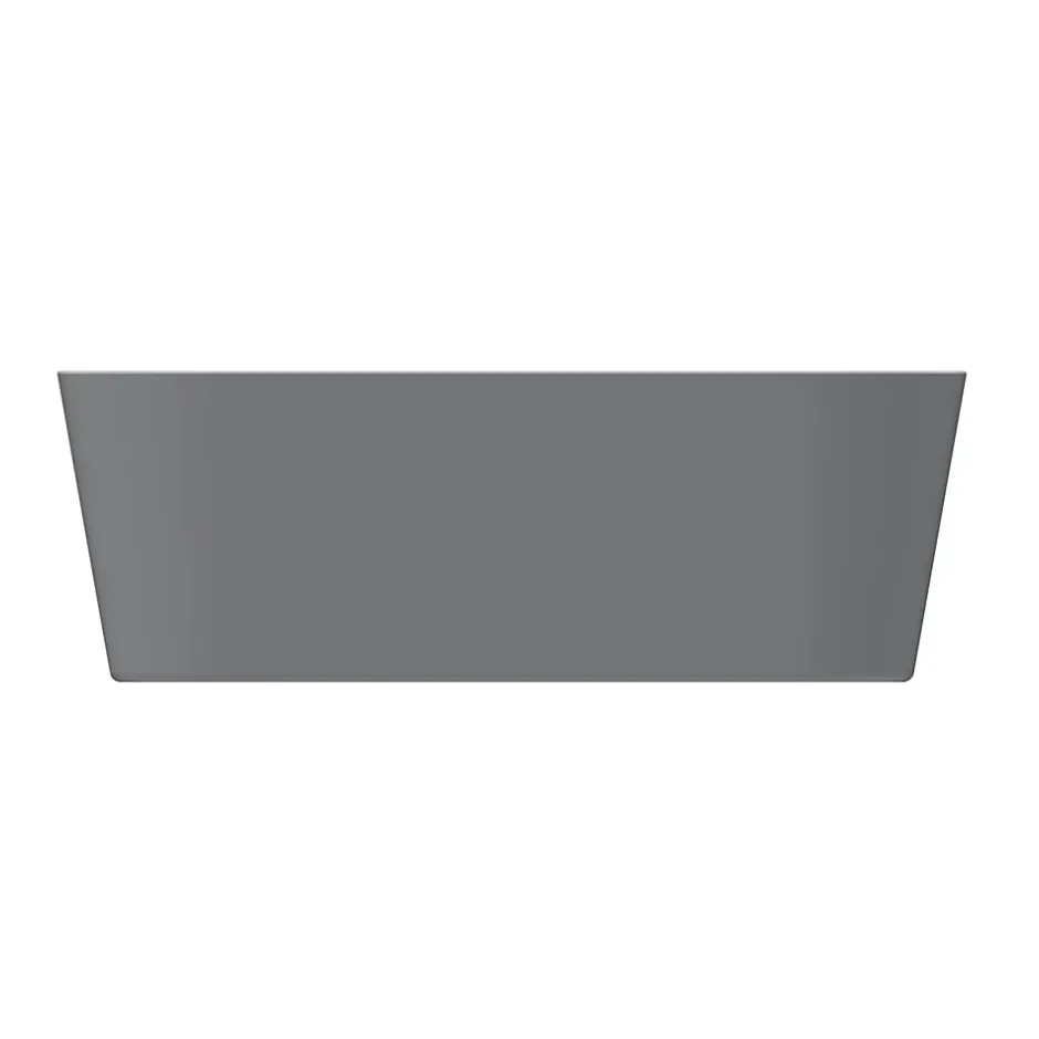 GoodHome Baignoire semi-îlot Nakina L. 160 cm x l. 75 cm gris