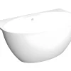Vente-unique Baignoire semi-îlot ovale - 197 L - 151 x 94 x 60 cm - Blanche - Acrylique - PAGRUS